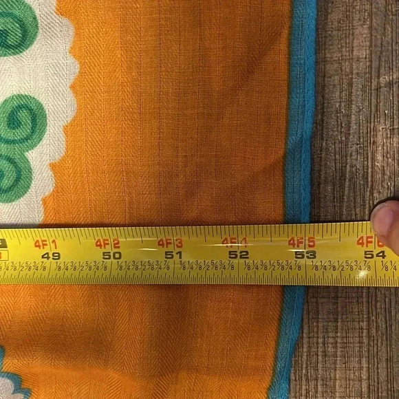 Ruyi Scarf Boho Cottagecore 100% Polyester Orange Artsy decoration 53x54 inches - Picture 4 of 6